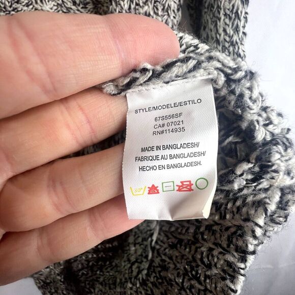 RD‎ Style Cowl Neck Long Sleeve Knit Sweater Cream & Black Sz LG - Picture 10 of 11